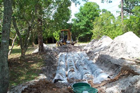 Septic tank and drain field installation