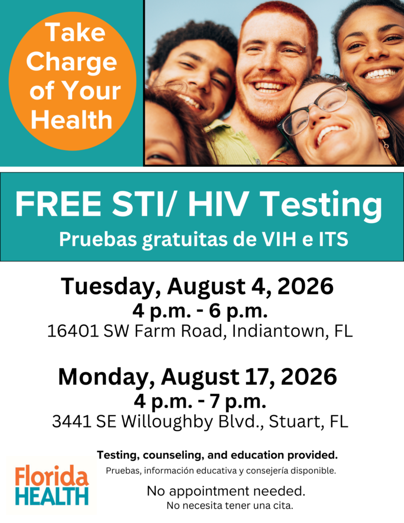 Free STI/HIV testing event flyer
