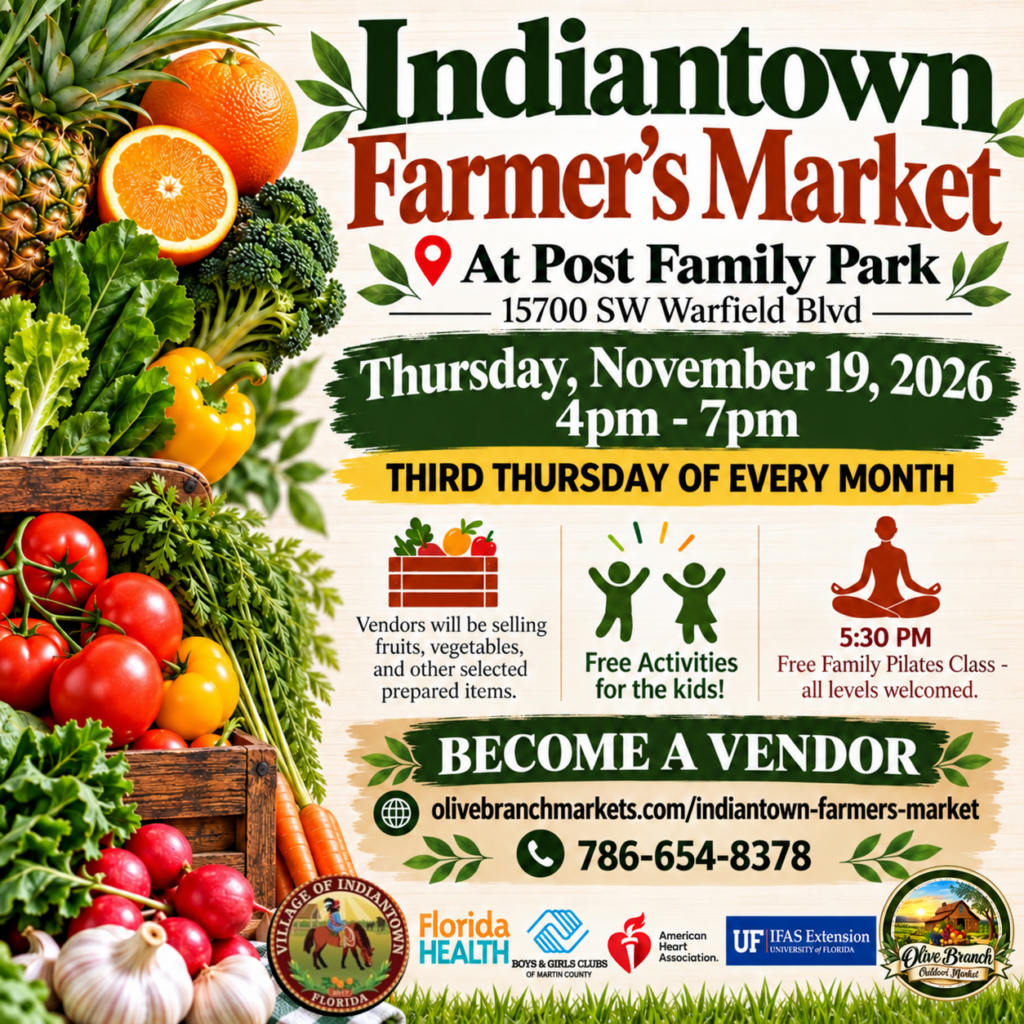 Flyer for Indiantown Farmer's Market
